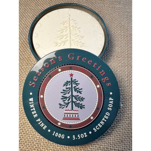 Christmas Holiday Soap in a Tin--Collectible Vintage Pier One - Picture 1 of 7